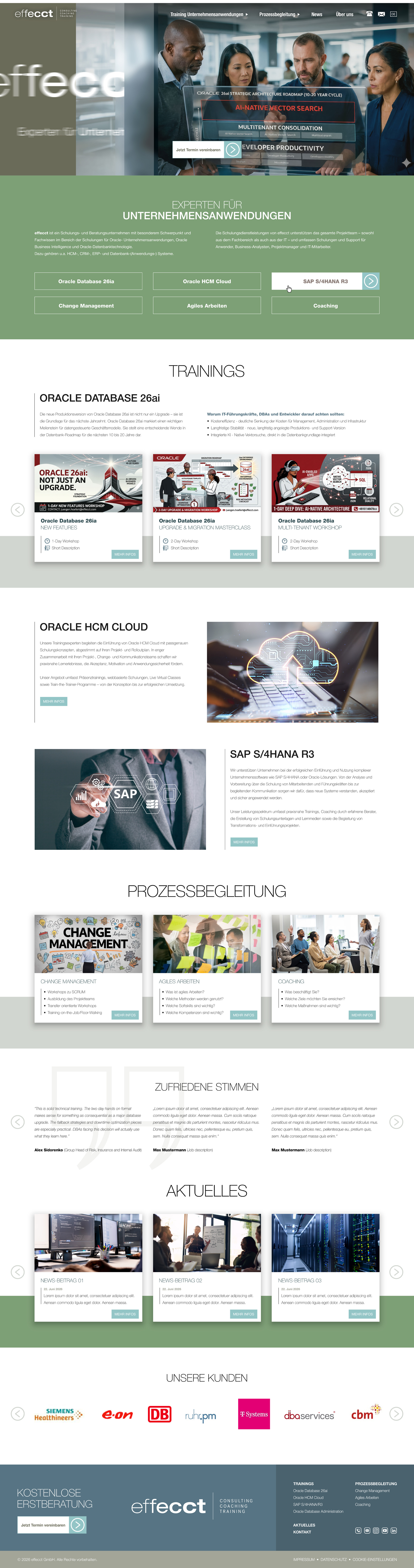 Full-page preview of the effecct website design